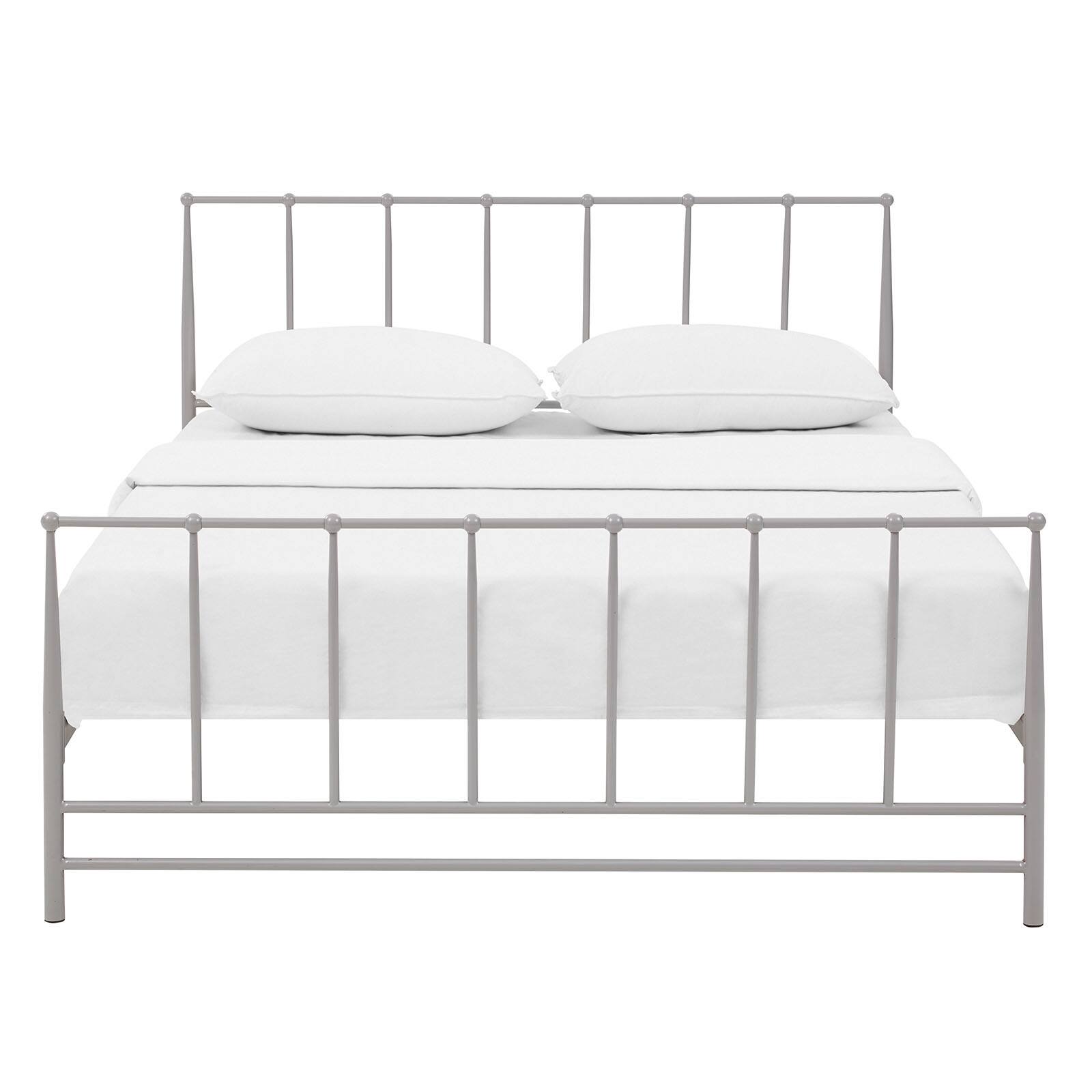 Alt View 1. Modway - Loryn Fabric Twin Bed Frame with Round Splayed Legs - Gray.