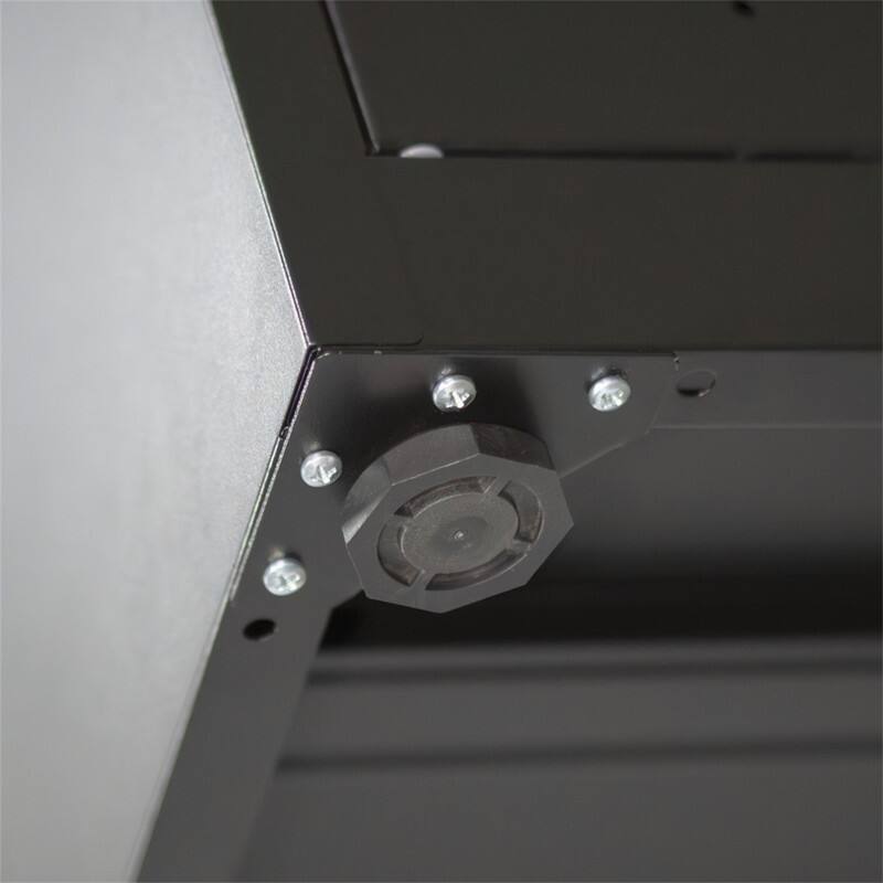 Back. HTUTWOO - NO LOCK Metal Storage Cabinet with 2 Doors and 2 Adjustable Shelves - Steel File Cabinet for Home Office School Gym - Black.