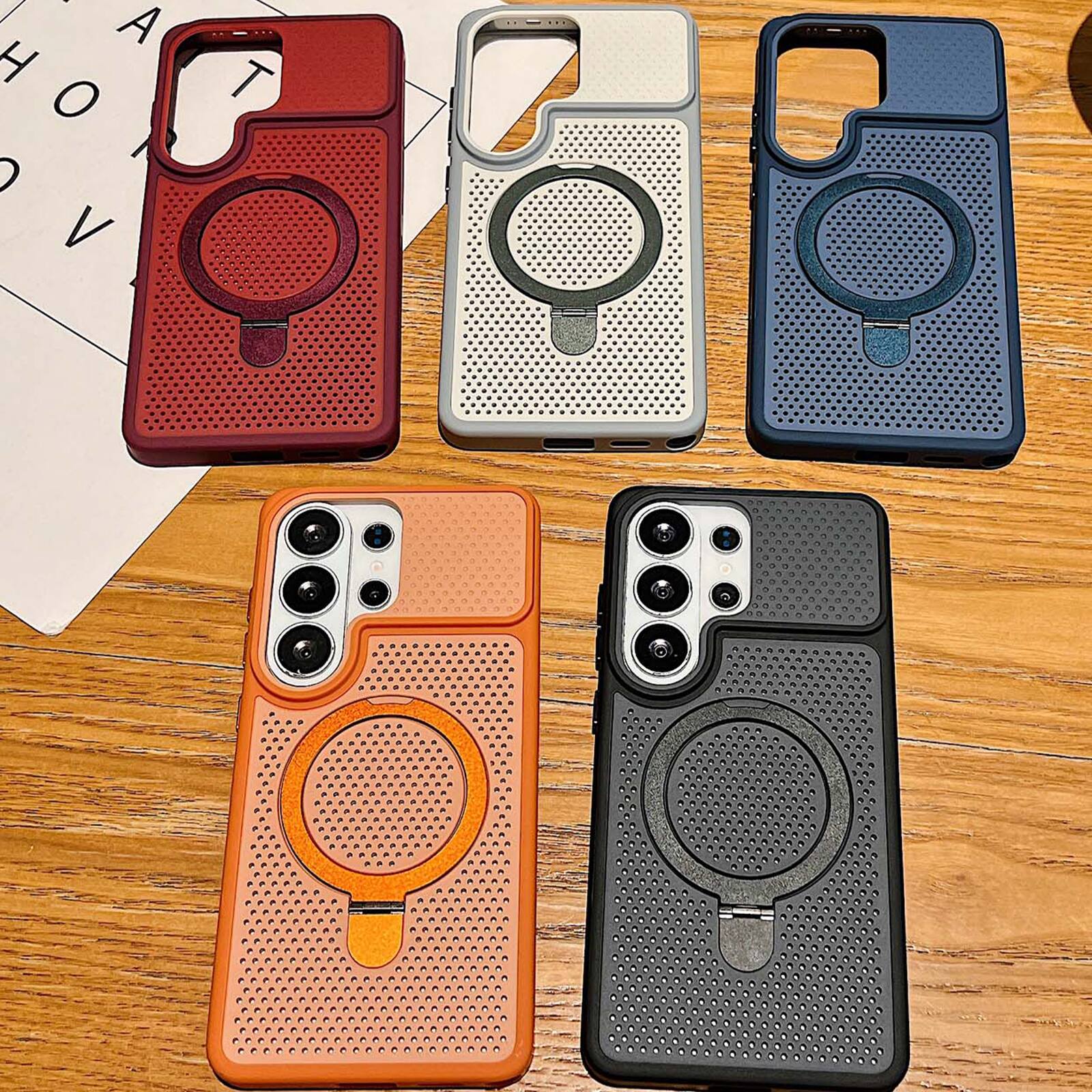 Alt View 1. Dteck - Heat Dissipation Case for Samsung Galaxy S26 Ultra,Slim Matte Hidden Foldable Kickstand Cover,Shockproof Hard Shell - Black.