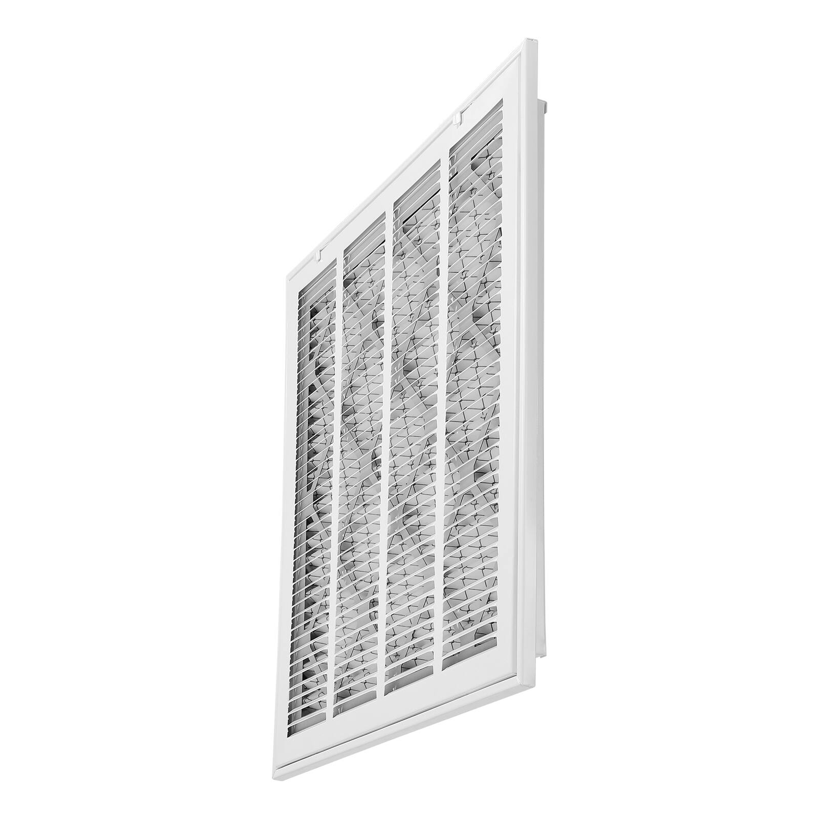 Alt View 5. VEVOR - Return Air Filter Grille, Fits W20 x H20in Duct Opening Size, Filter Included, Return Air Vent Cover for Wall - White.