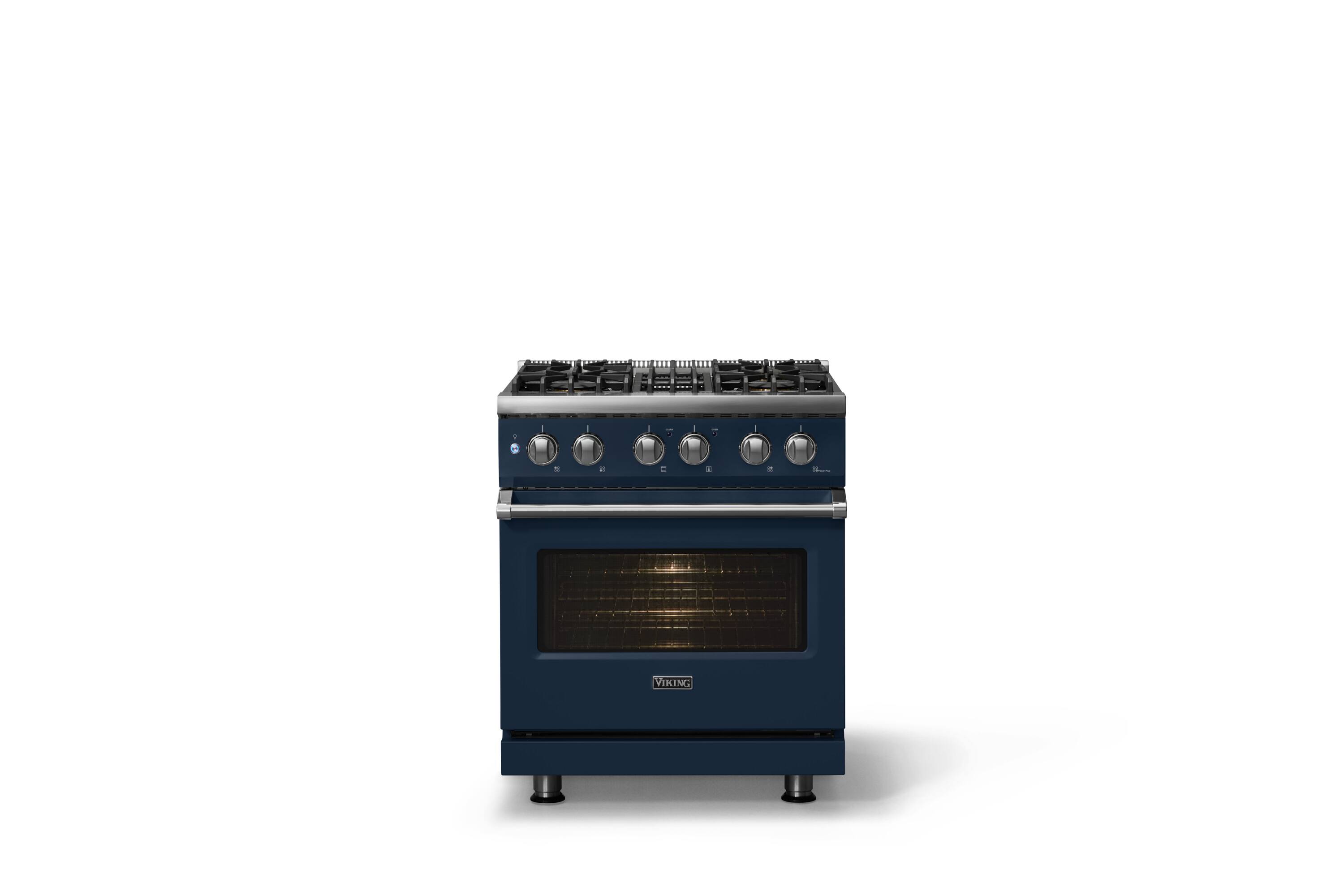 Alt View 1. Viking - Pro 5 Series 4.7 Cu. Ft. Freestanding Sealed 4 Burner  LP Dual Fuel Convection Range - Slate Blue - Slate Blue.