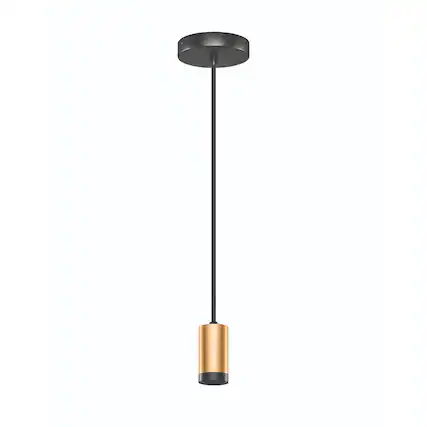 Front. Next Glow - Vintage Brass Pendant Light Cord w/ Dimmable Switch Bulb not Included - Brass, Black.