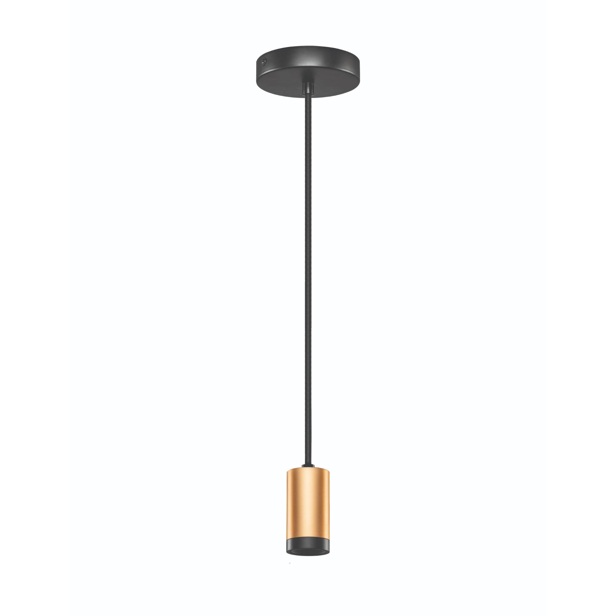 Front. Next Glow - Vintage Brass Pendant Light Cord w/ Dimmable Switch Bulb not Included - Brass, Black.