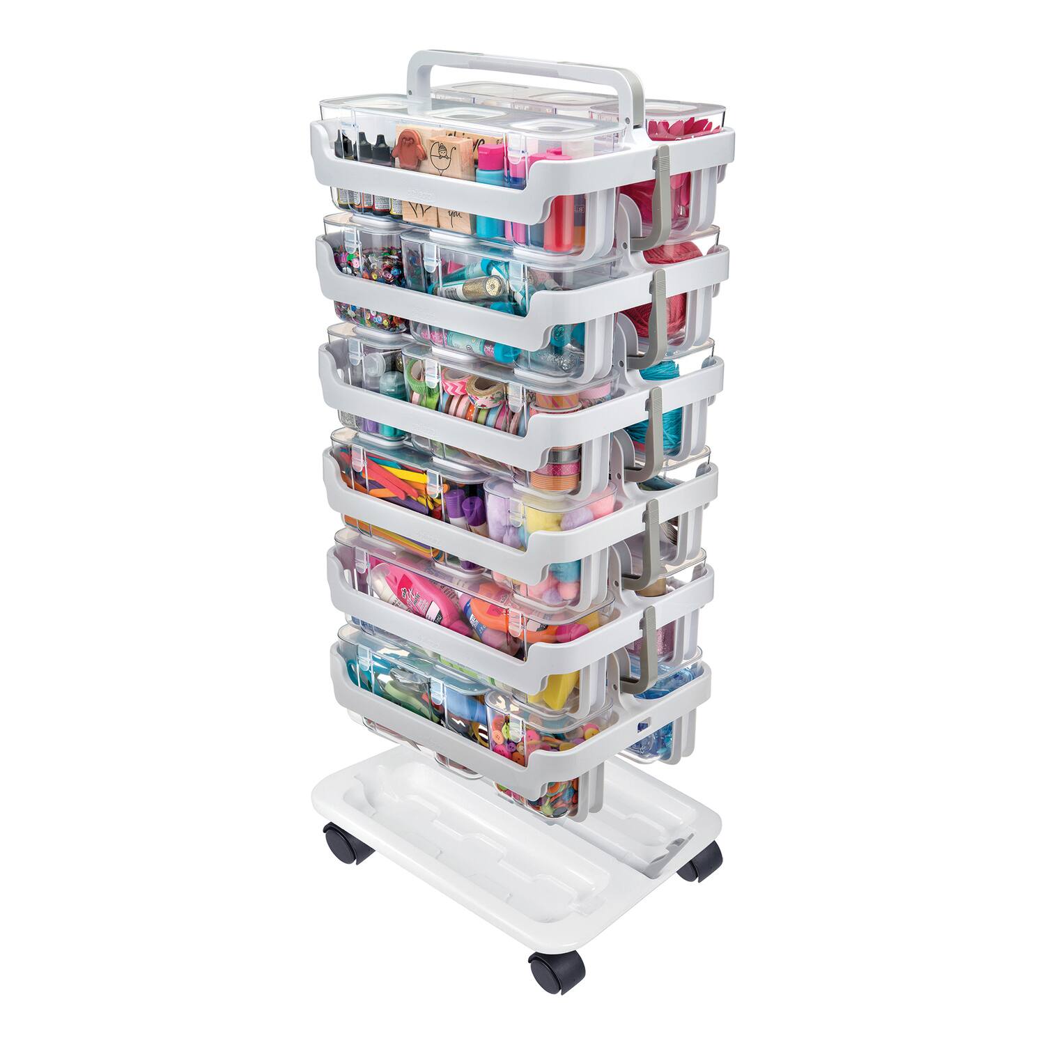 Alt View 2. Deflecto - Stack 'N Go Caddy Wheel Base - White.