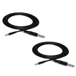 Hosa Technology - 2x Stereo Mini Male to 1/4" Mono Male Cable, 5'