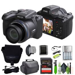 Minolta - 20 Mega Pixels 40x Optical Zoom Digital Camera, 1080p FHD Video Bundle - Black