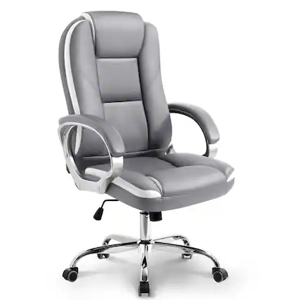 Front. Neo Chair - Ergonomic Gaming Office Chair High Back Adjustable PU Leather Lumbar Support Swivel Rolling Wheels Executive Task Chair - 2. Gray.