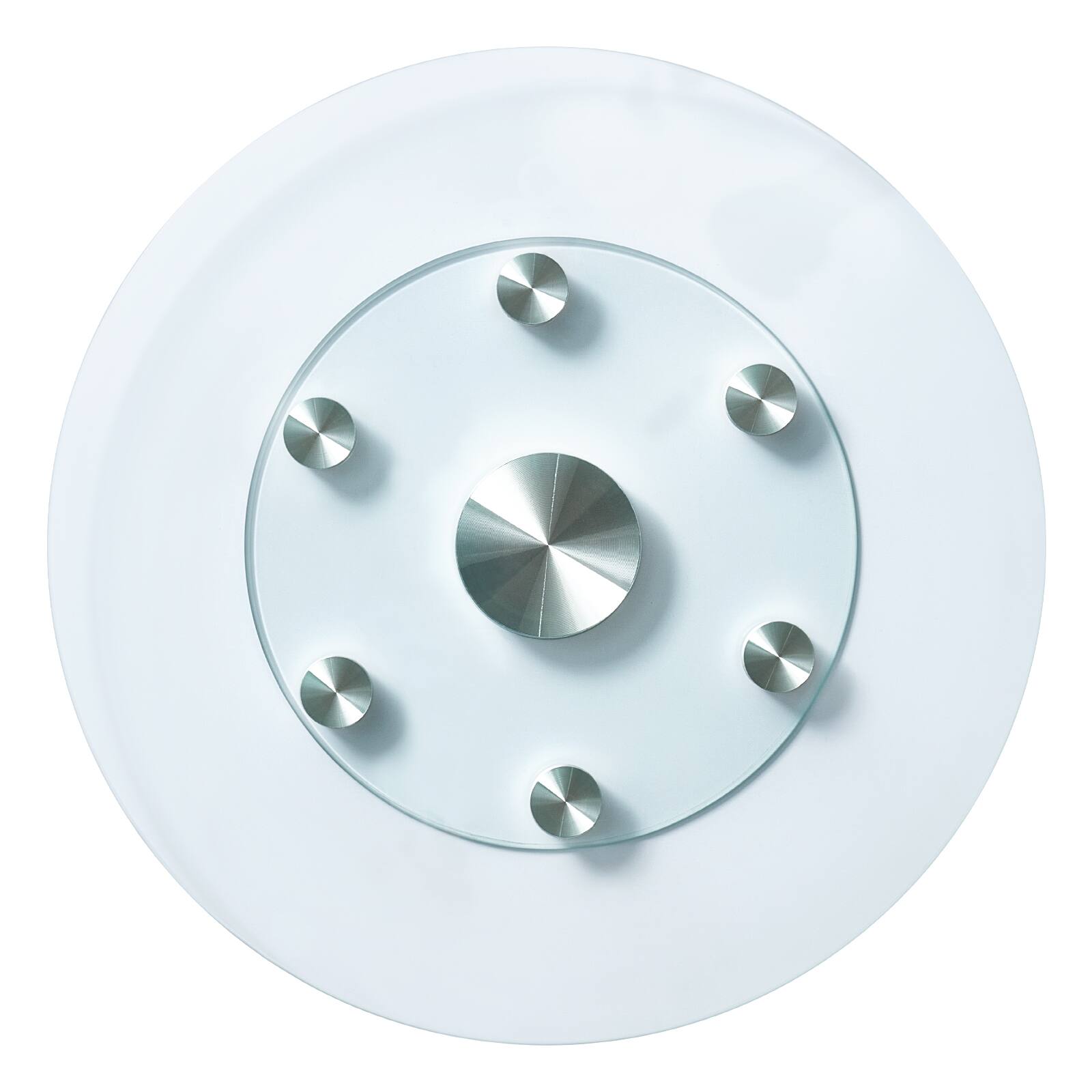 Alt View 5. VEVOR - 24 in Glass Lazy Susan Turntable, Tempered Glass Dining Table Centerpiece with 6 Rotating Wheels, 360° Spin Tabletop - Transparent.