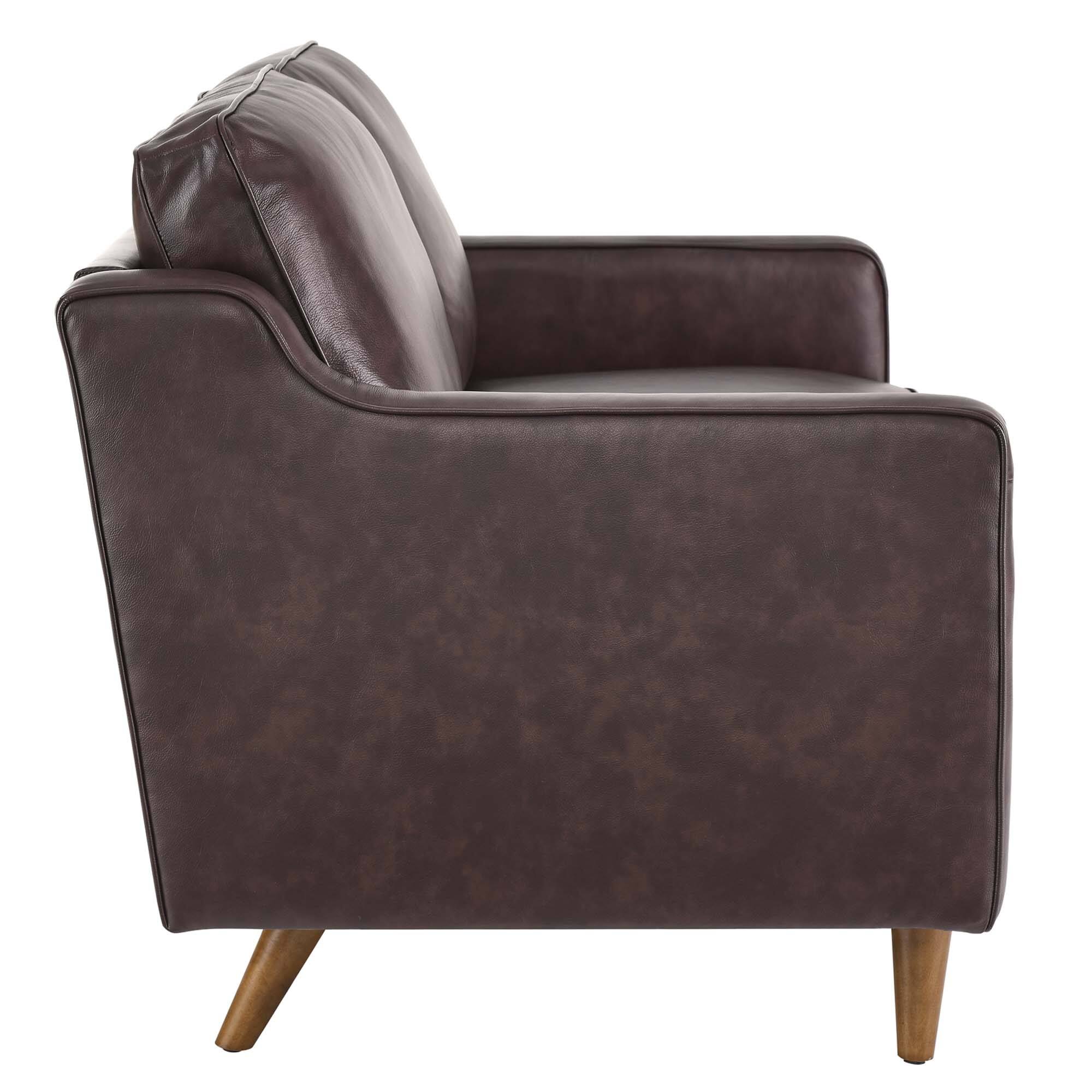 Alt View 1. Modway - Impart Genuine Leather Loveseat by Modway - Brown.