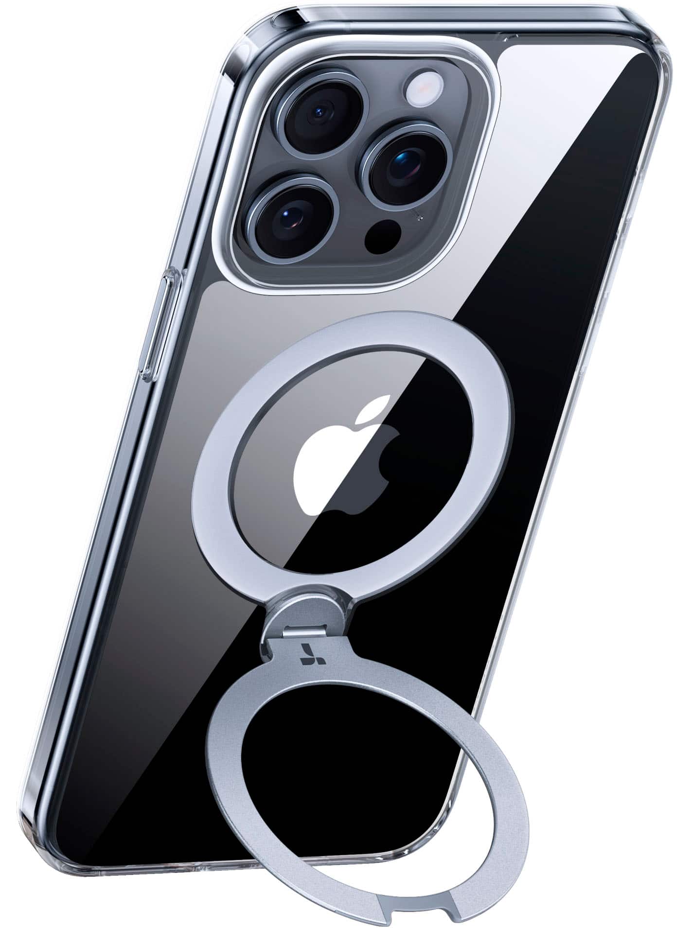 Alt View 1. TORRAS - UPRO Ostand Spin 360° Magnetic Stand Military Grade Shockproof & MagSafe-Compatible Case for Apple iPhone 15 Pro Max - Clear.