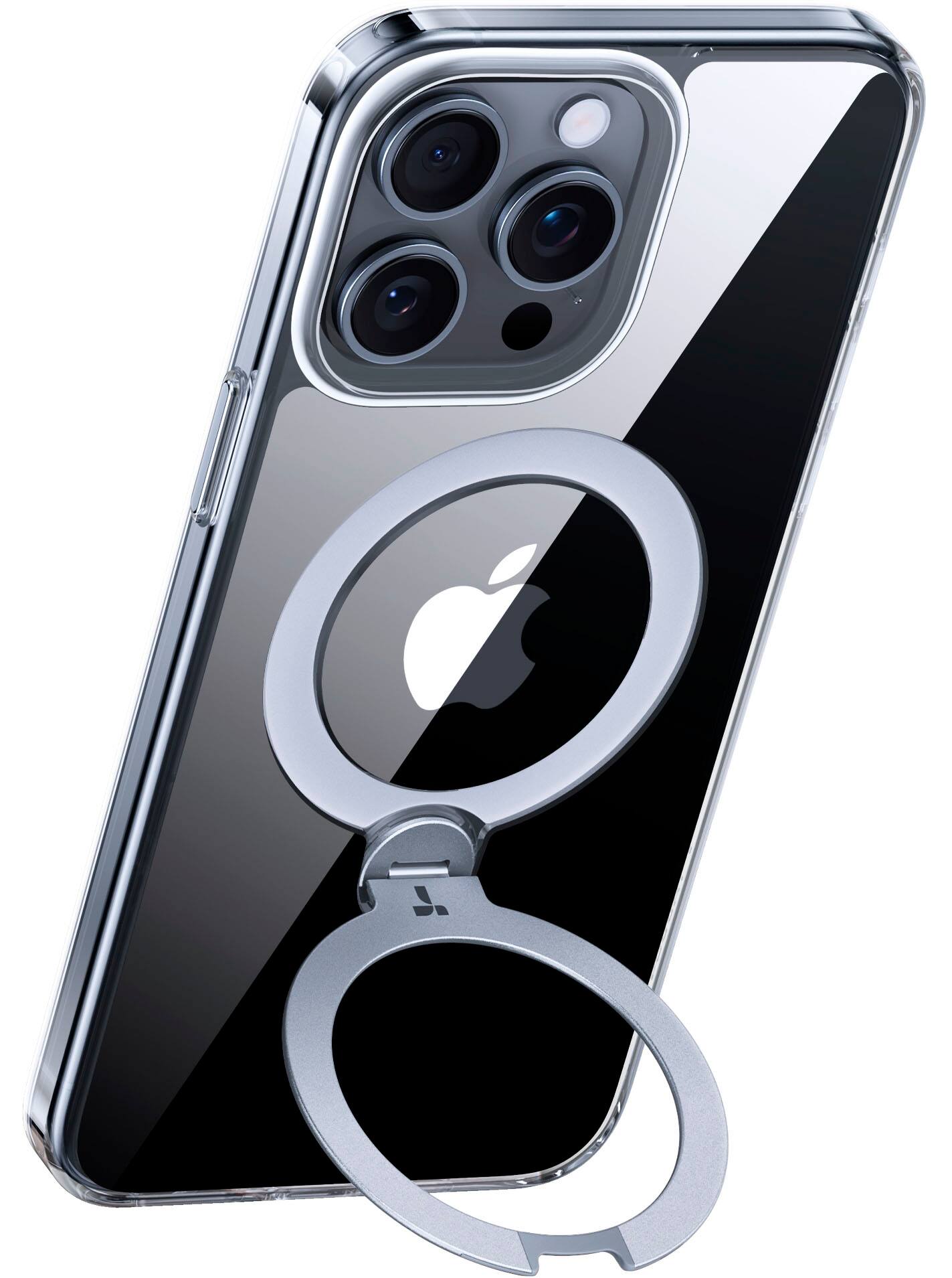 Alt View 1. TORRAS - UPRO Ostand Spin 360° Magnetic Stand Military Grade Shockproof & MagSafe-Compatible Case for Apple iPhone 15 Pro Max - Clear.