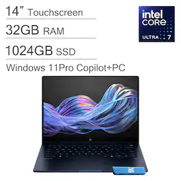 HP - EliteBook X G1i Laptop - 14" FHD+ Touchscreen Business AI PC - Intel Core Ultra 7 258V - 32GB RAM - 1TB SSD - Win 11Pro - Blue