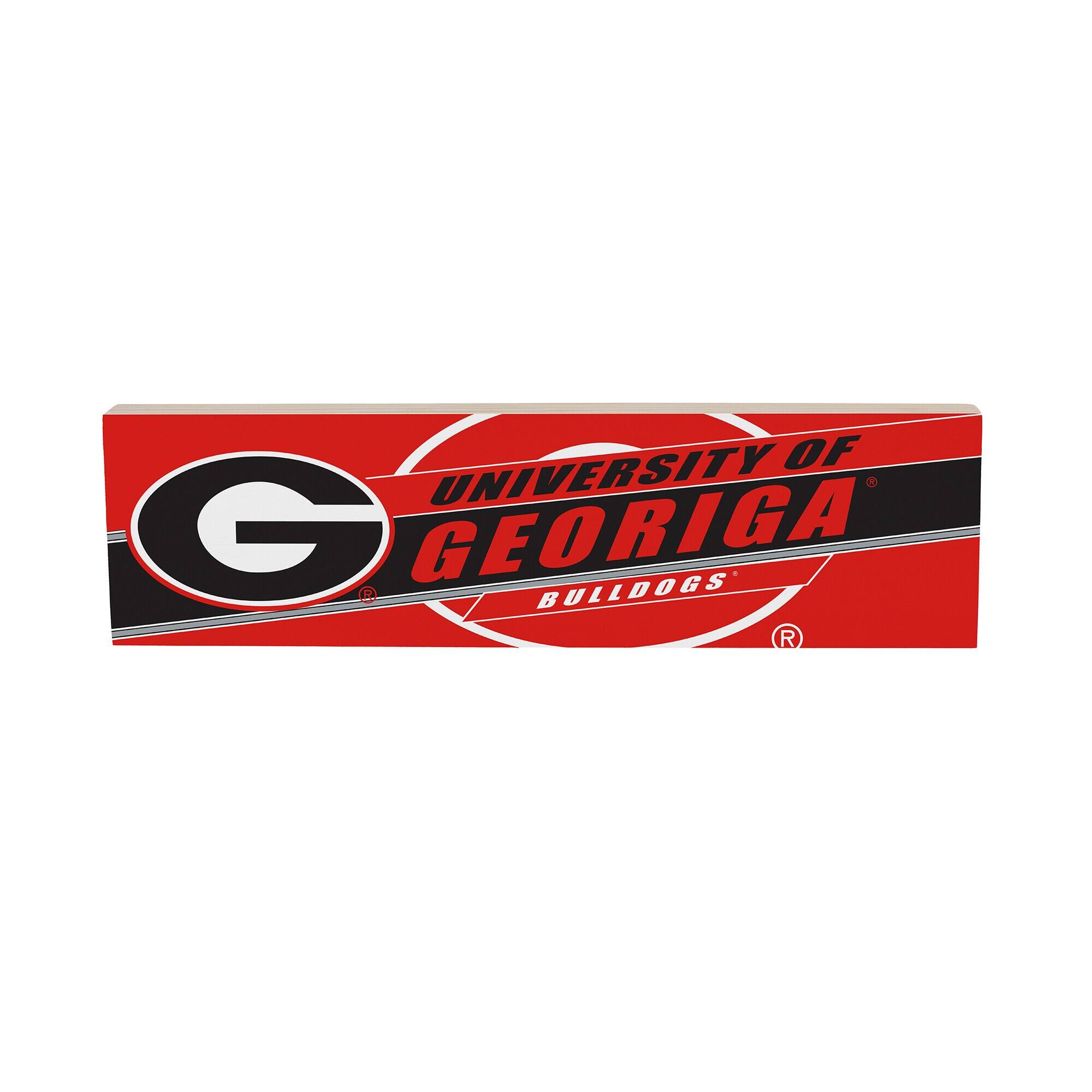Georgia Bulldogs 5" x 18" Shadow Logo Wood Mantle Sign