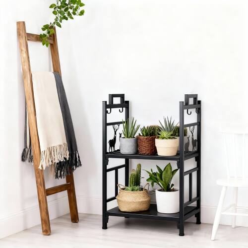 Alt View 7. Winado - 18in Heavy Duty Metal Firewood Log Rack Wood Storage Firewood Holder Indoor / Outdoor - Black.