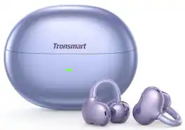 Tronsmart - OpenFly Clip Open-Ear Wireless Clip-On Earbuds w/ Bluetooth 6.0, AI ENC Microphones, 24H Battery, IPX5 & Tap Control - Purple