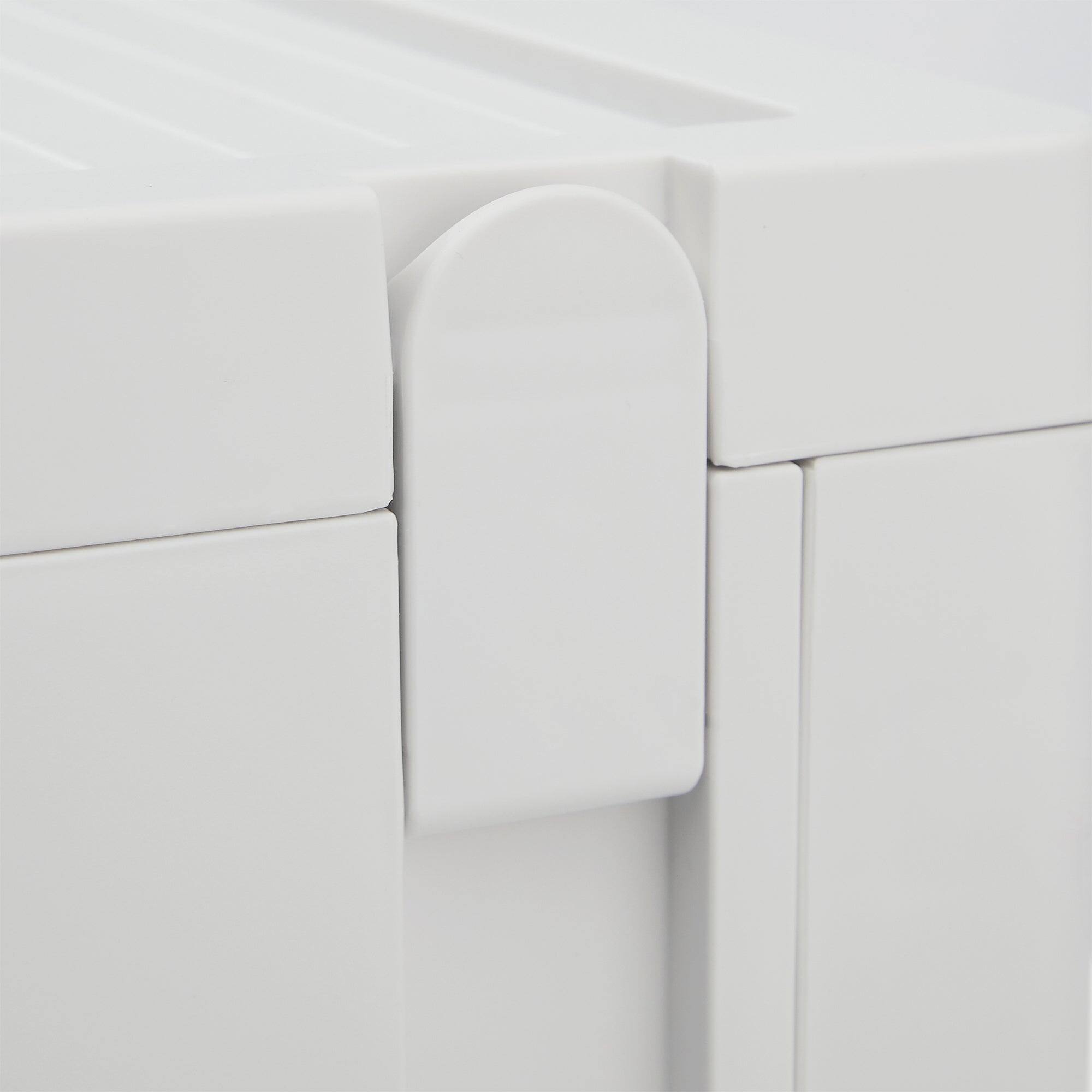 Alt View 4. Vecelo - Tall Narrow Plastic Storage Cabinet with Adjustable Shelves, Doors & Wheels, Waterproof & Dustproof Design - Slim White.