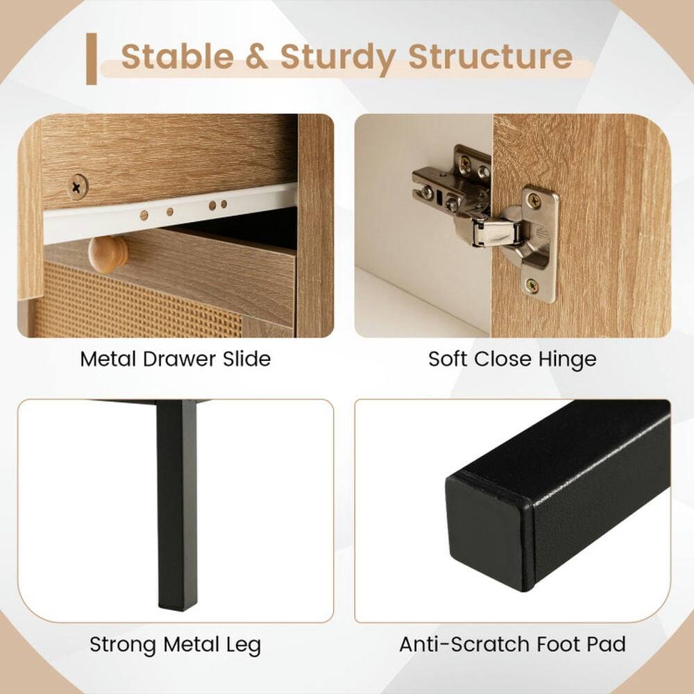 Stable & Sturdy Structure

- Metal Drawer Slide
- Soft Close Hinge
- Strong Metal Leg
- Anti-Scratch Foot Pad
