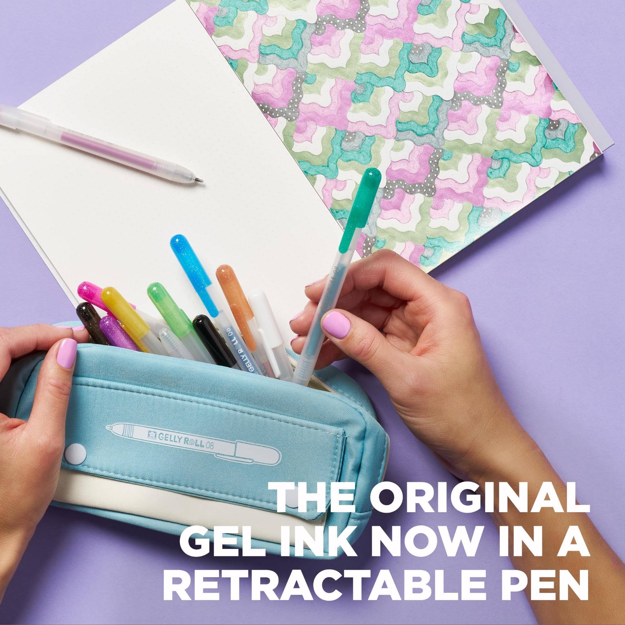 Sakura Gelly Roll Retractable Gel Pens, Medium Pt, Assorted Colors, 24 ...