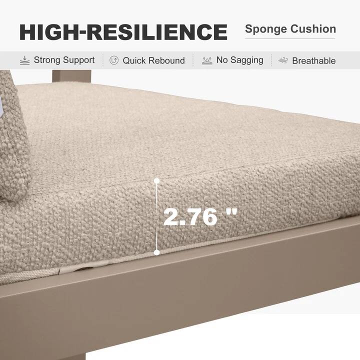 HIGH-RESILIENCE Sponge Cushion  
Strong Support  
Quick Rebound  
No Sagging  
Breathable  
2.76"
