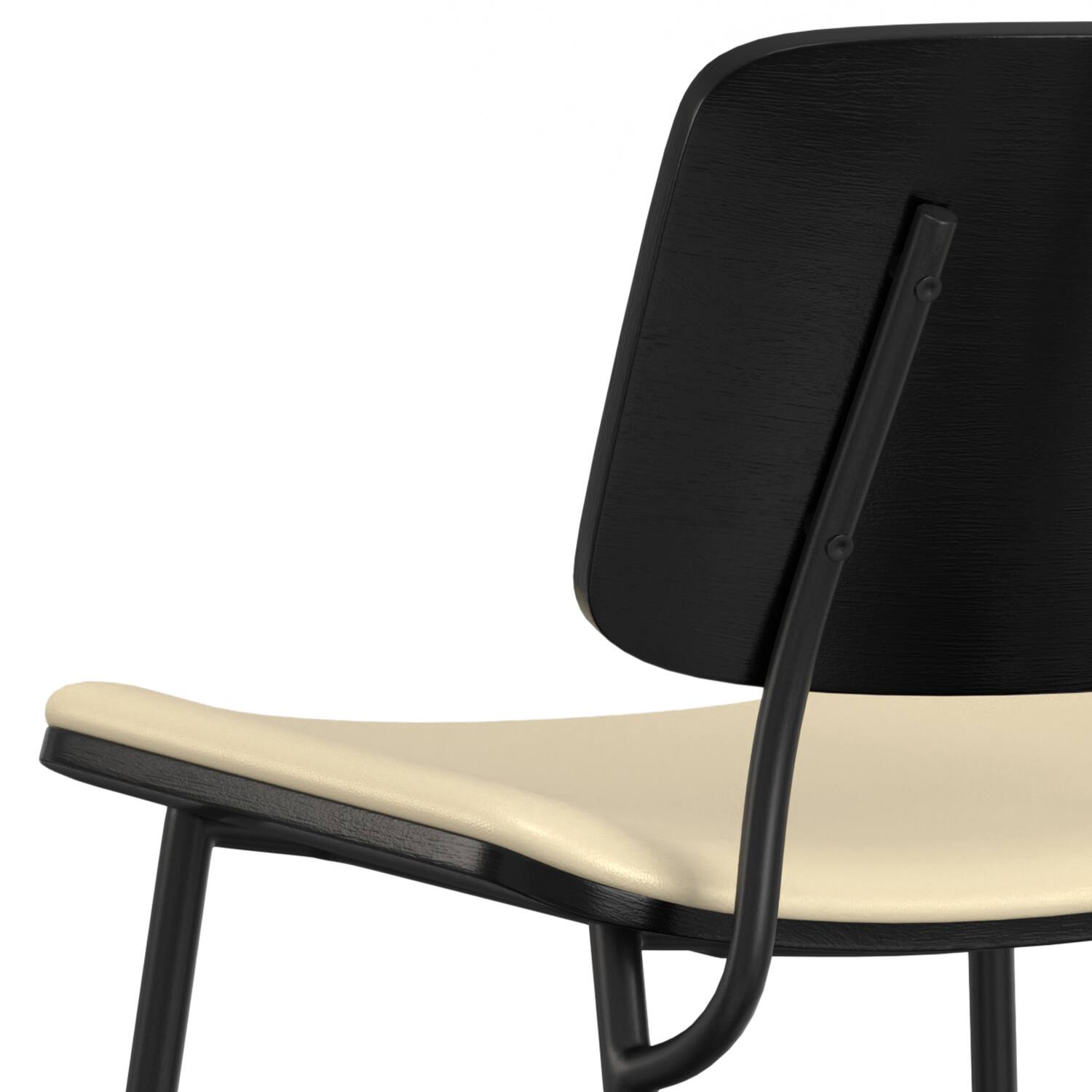 Alt View 8. Simpli Home - Hayley Dining Chair (Set of 2) in Cream Vegan Faux Leather - Cream.