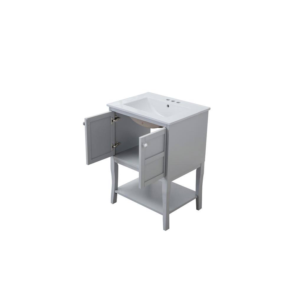 Back. Elegant Kitchen and Bath - 2 Doors Cabinet 24 In. X 18 In. X 34 In. In Grey - Grey.