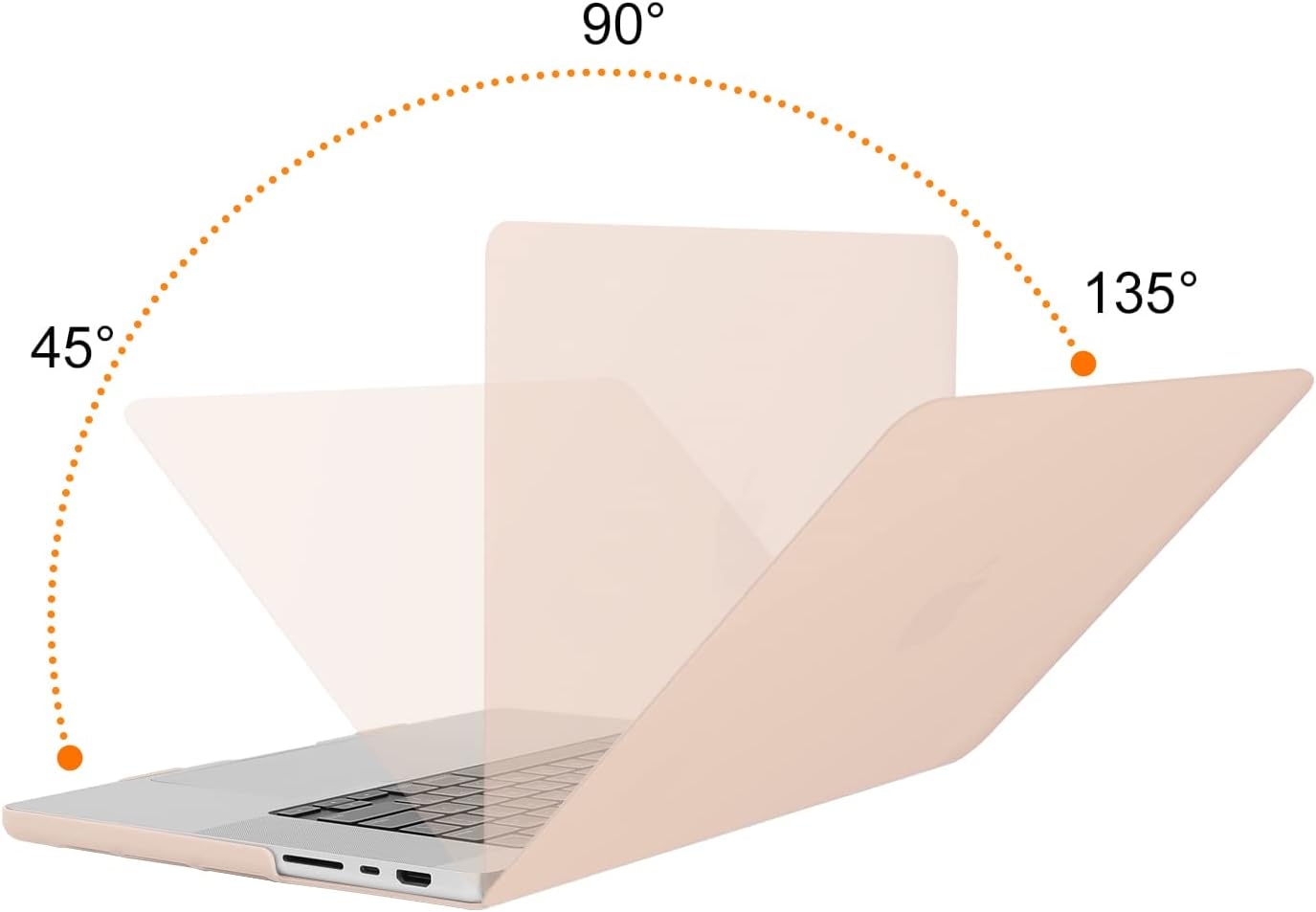 Back. mosiso - 4-in-1 MacBook Pro 16 inch Case Compatible with Models A3429 A3428 A3403 A3186 A2991 A2780 A2485 - Camel.