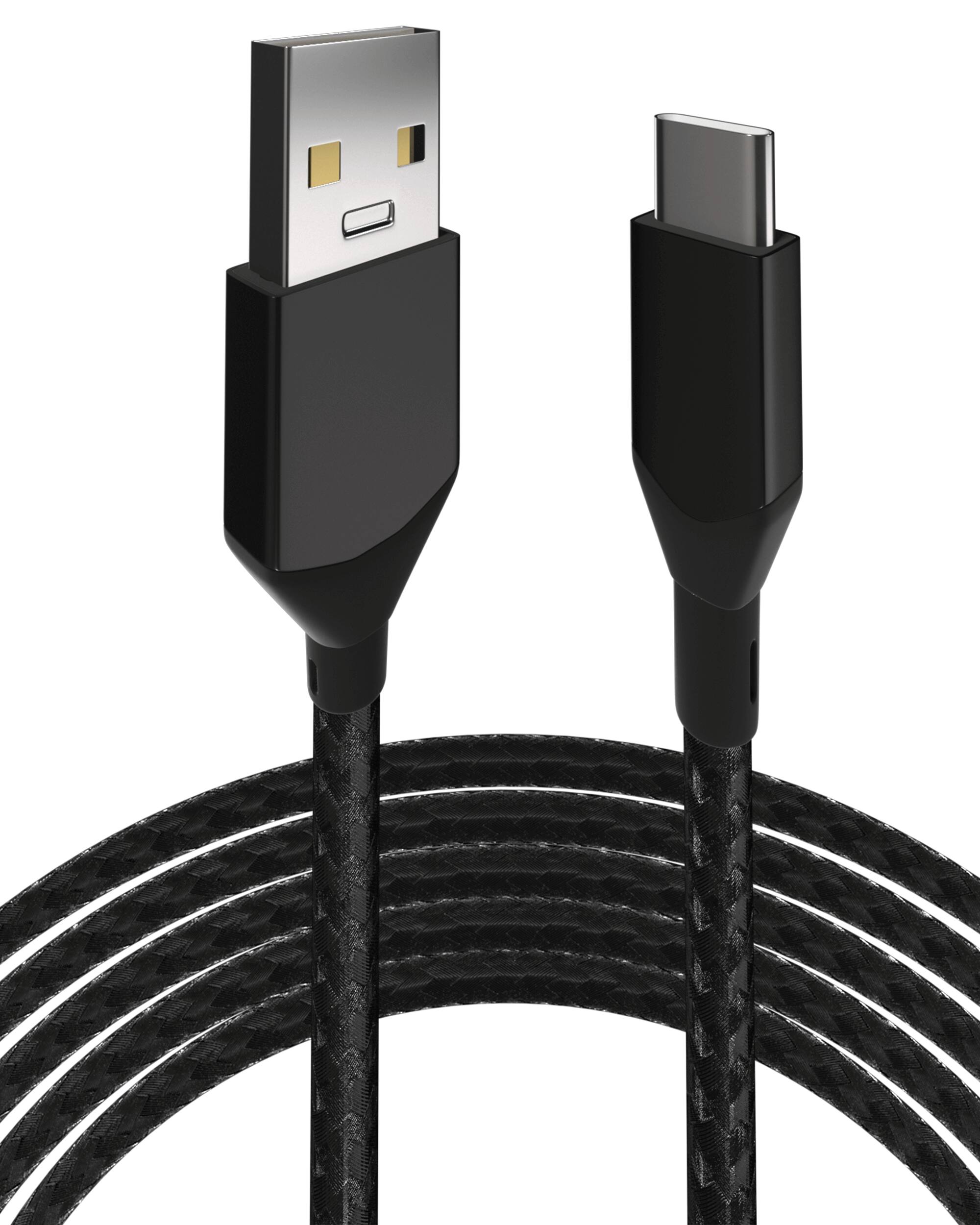 Alt View 2. Ampsentrix - 3 ft USB Type C To USB Type A Cable (Infinity) - Black - Black.