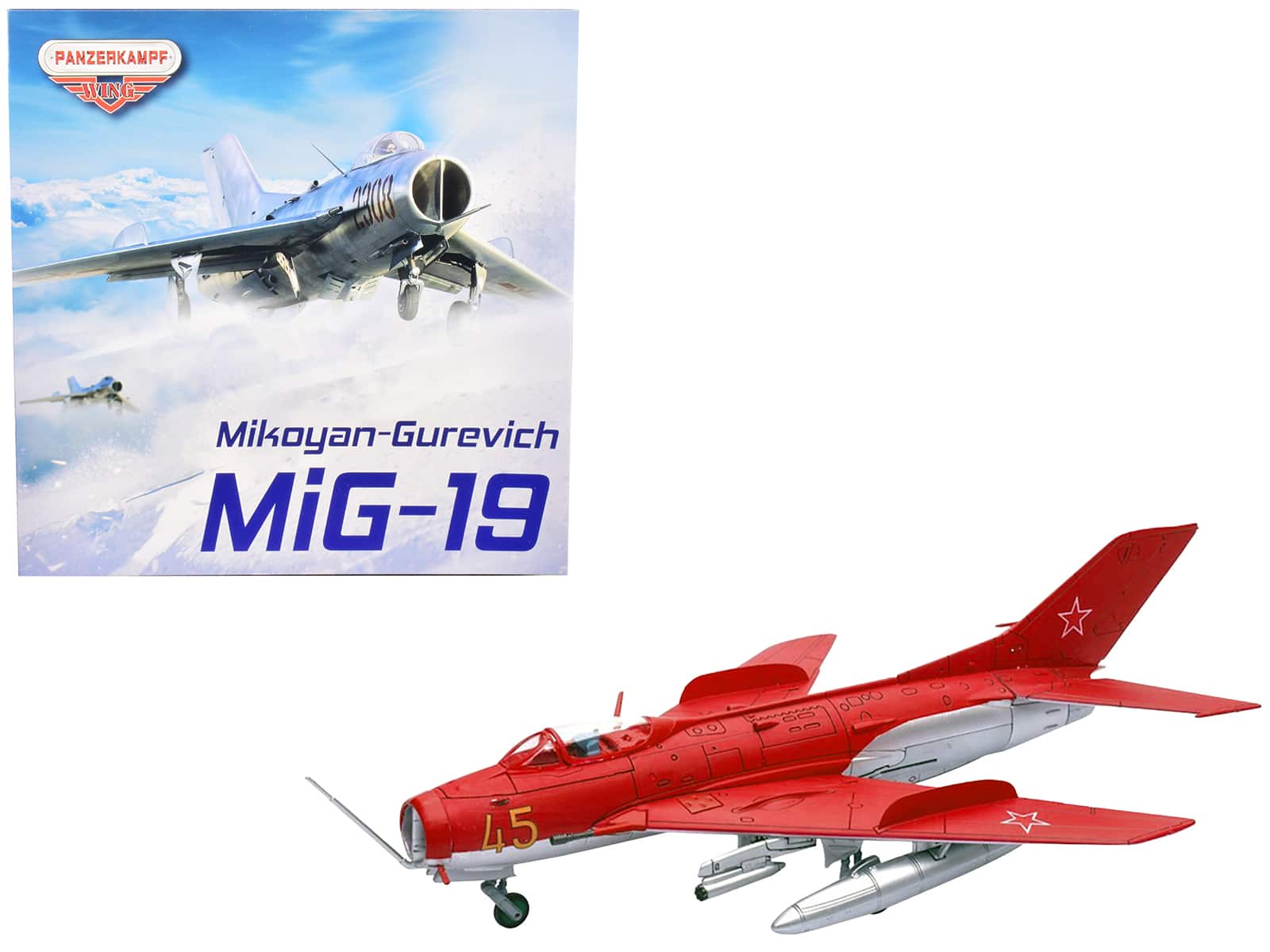 Panzerkampf - Mikoyan-Gurevich MiG-19S Farmer C Yellow 45 VVS Display Team Soviet Air Force Kubinka 1960 Wing Series 1/72 - Red