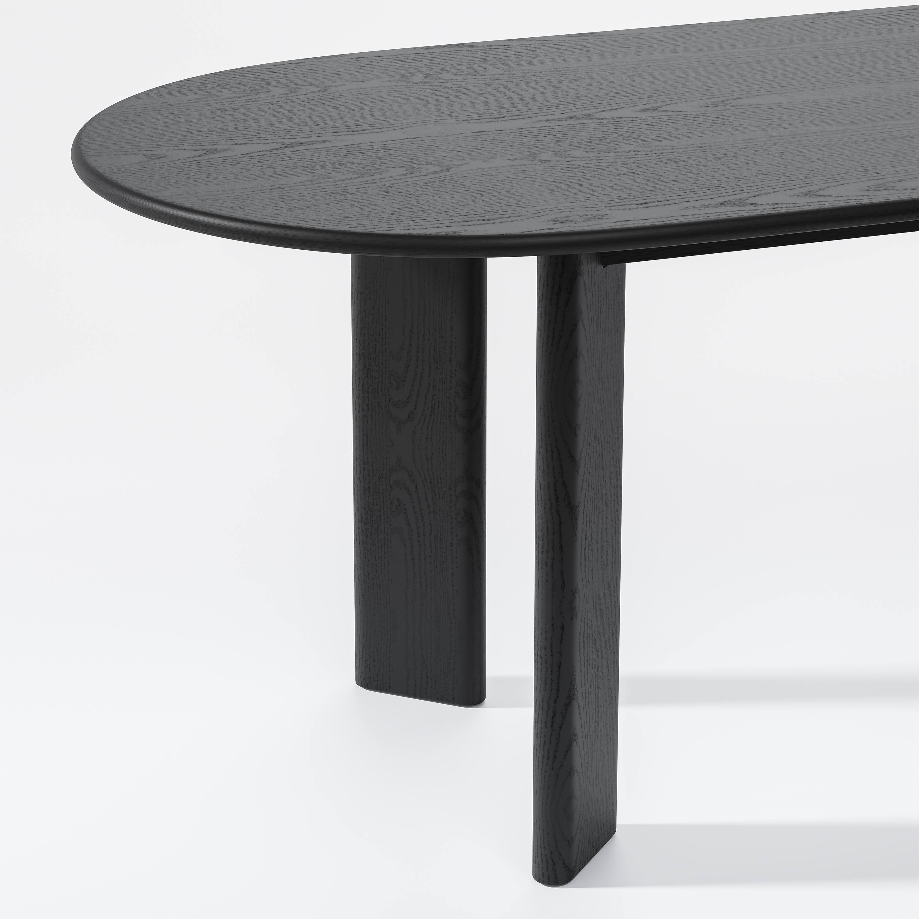 Left. Lirago - 67" Tapered-Leg Oval Dining Table - Black Finish Solid Wood, Seats 6, Elegant Kitchen Dining Table for Home Use - Black.