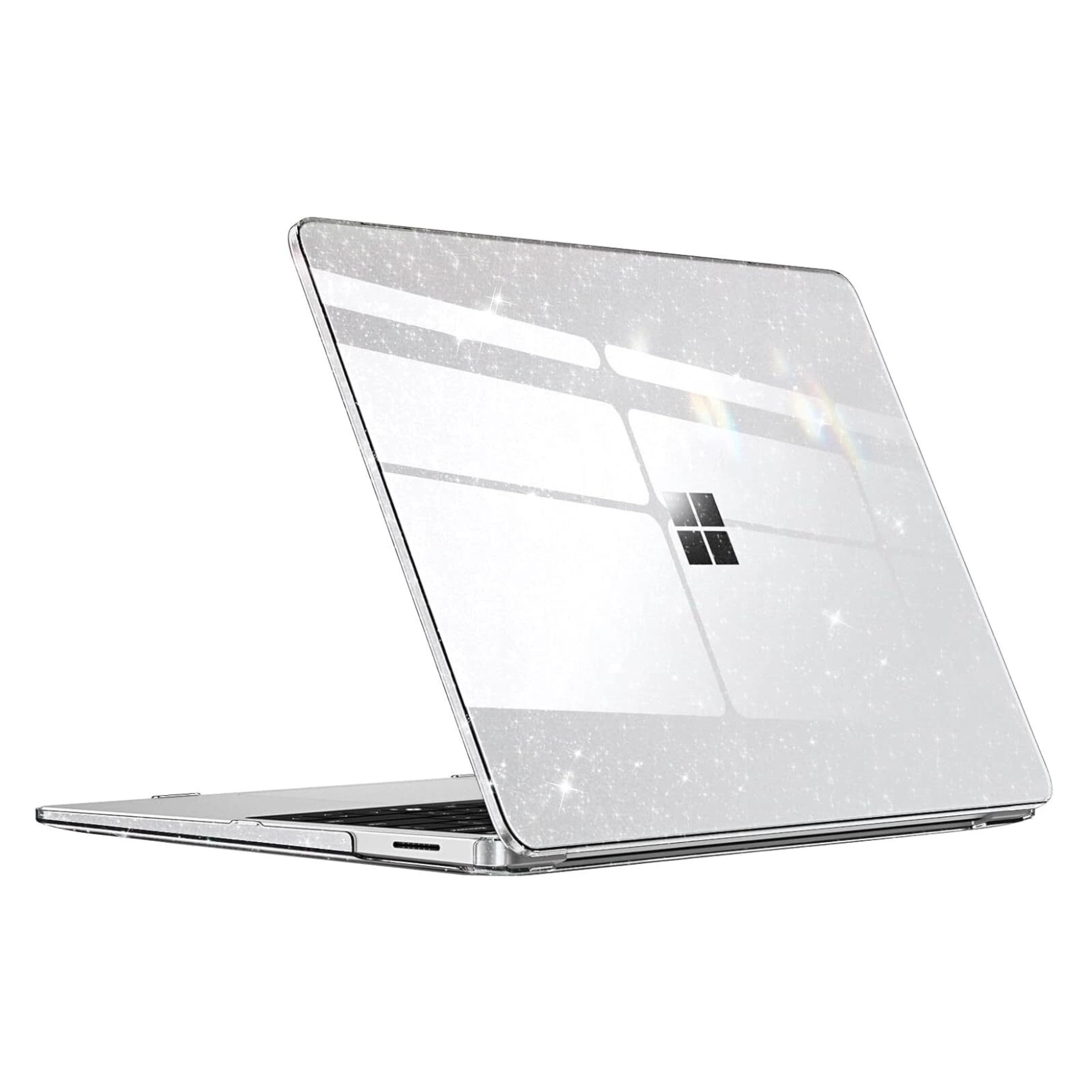 Kitcheniva - Slim Snap On Hard Shell Case For 13.8 Inch Microsoft Surface Laptop 7 2024 - Glittering Clear