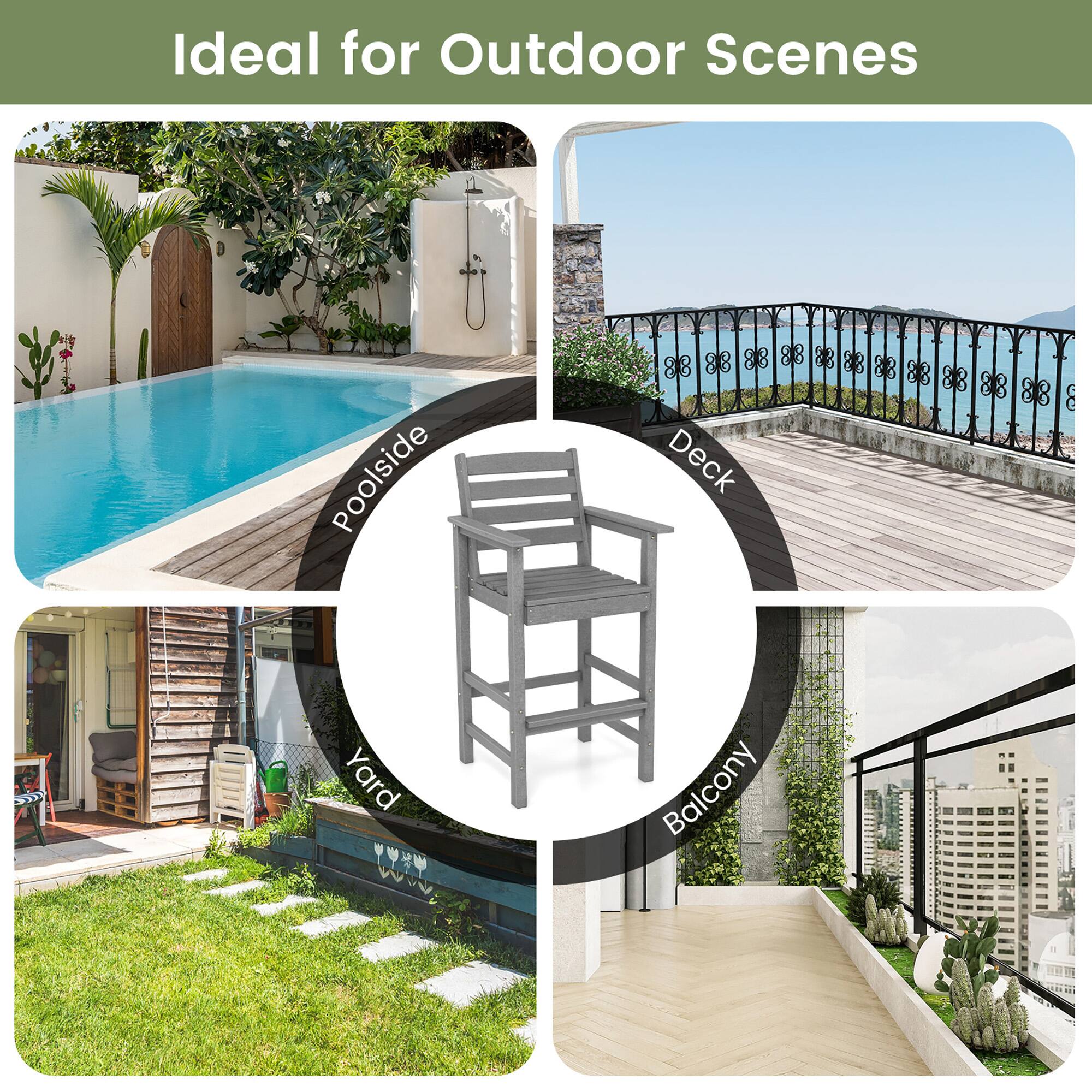 Ideal for Outdoor Scenes: Poolside, Deck, Yard, Balcony.