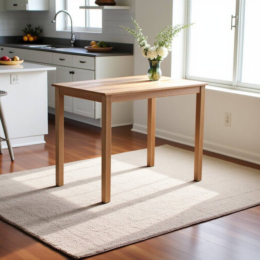 Left. FurniFact - Elegant Oak Small Dining Table – Solid Wood Kitchen and Dining Table - Oak.