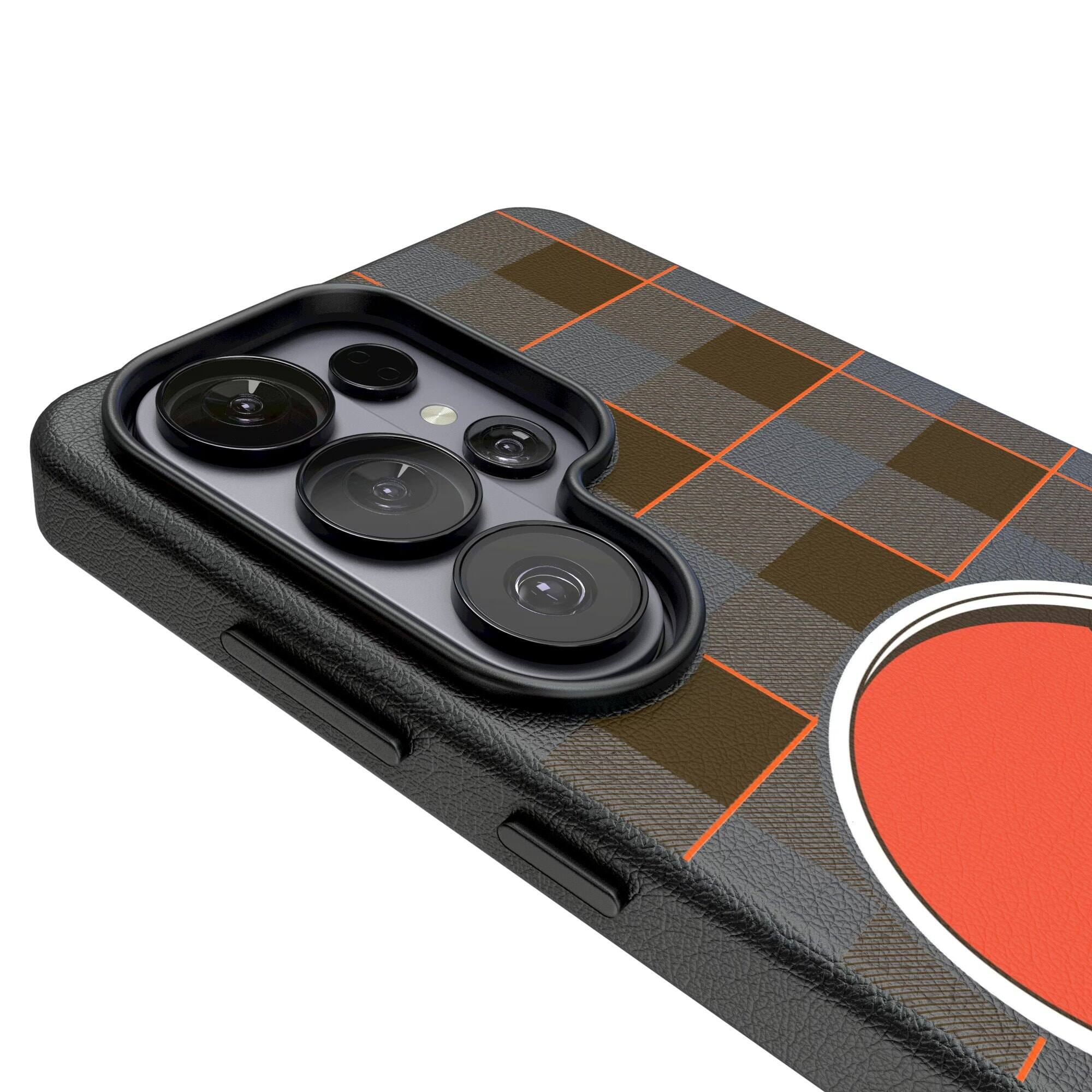 Alt View 2. Keyscaper - Cleveland Browns Plaid Galaxy Magnetic Bump Case - S25 - Black.