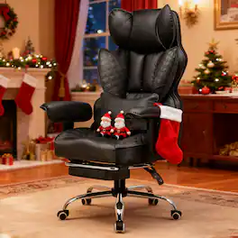 GTPlayer - Big and Tall Gaming Chair Wide Ergonomic Office Chair with Deluxe Embossing Leather Computer Chair - Black