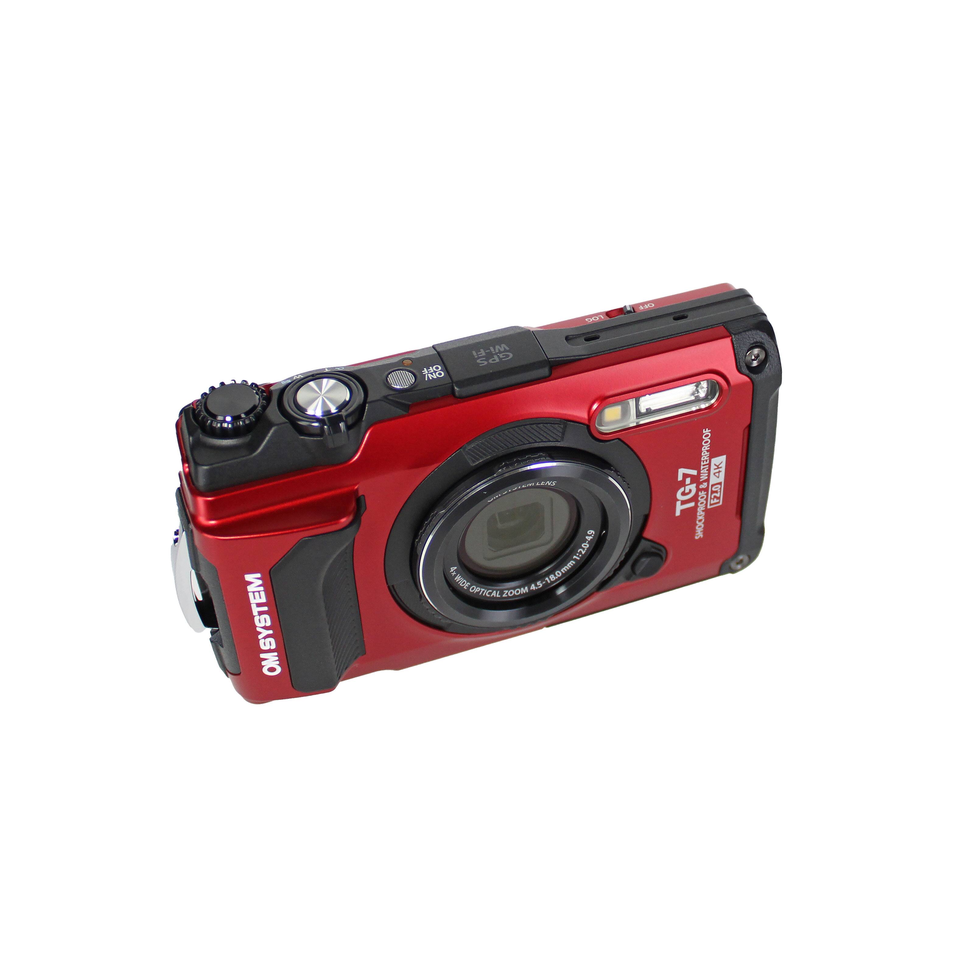 Olympus TG-7  
Wi-Fi GPS System  
1:2.0-4.5 NIDE 18.0-4.5 Optical Zoom  
Waterproof 4K  
Shockproof  
12MP  
Optical Zoom 4.5x 16-72mm  
1.2" LCD