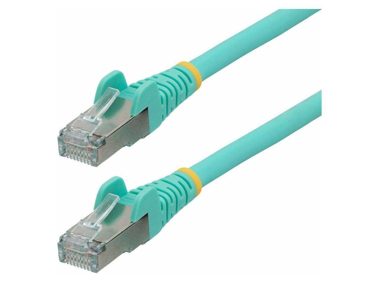 Alt View 1. StarTech.com - StarTech 1ft CAT6a Ethernet Cable, Aqua, LSZH, 10GbE 500MHz, 100W PoE++, Snagless RJ-45, S/FTP.
