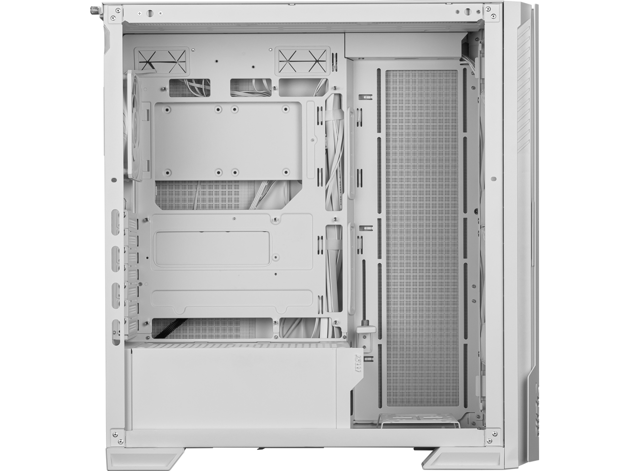 Alt View 2. MSI - MSI MPG Velox 300R Airflow PZ / White - Mid-tower - White - 6 x Bay - 2 x 160mm, 1 x 120mm Fan(s) Installed - EATX, ATX - White.