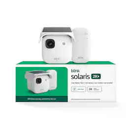 Blink - Solaris 2K+ — Solar-powered wireless smart security camera, runs in as little as 45 minutes of direct sun, System - White
