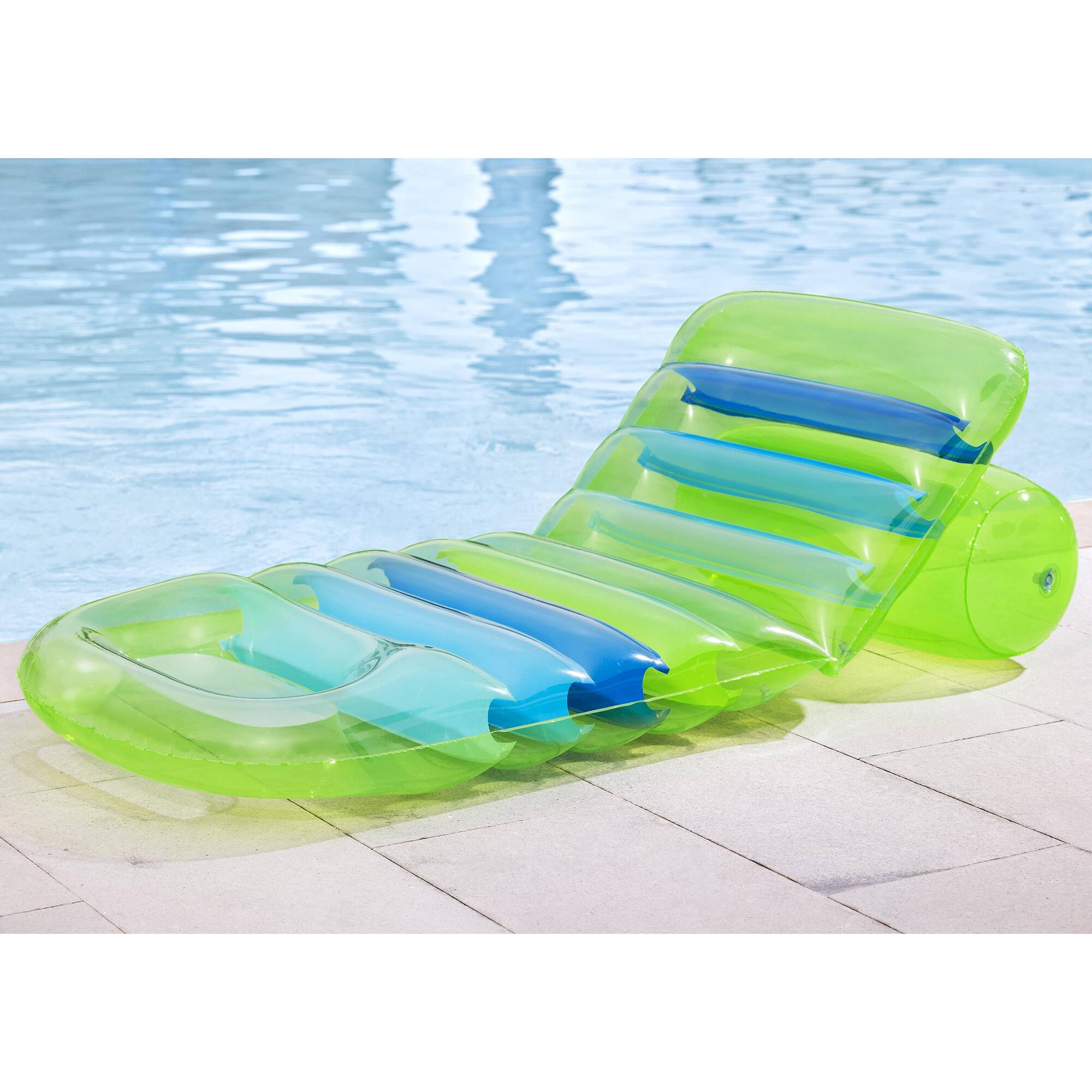 Alt View 1. Bestway - Pool Float: Adjustable Lounge - Lime & Blue.