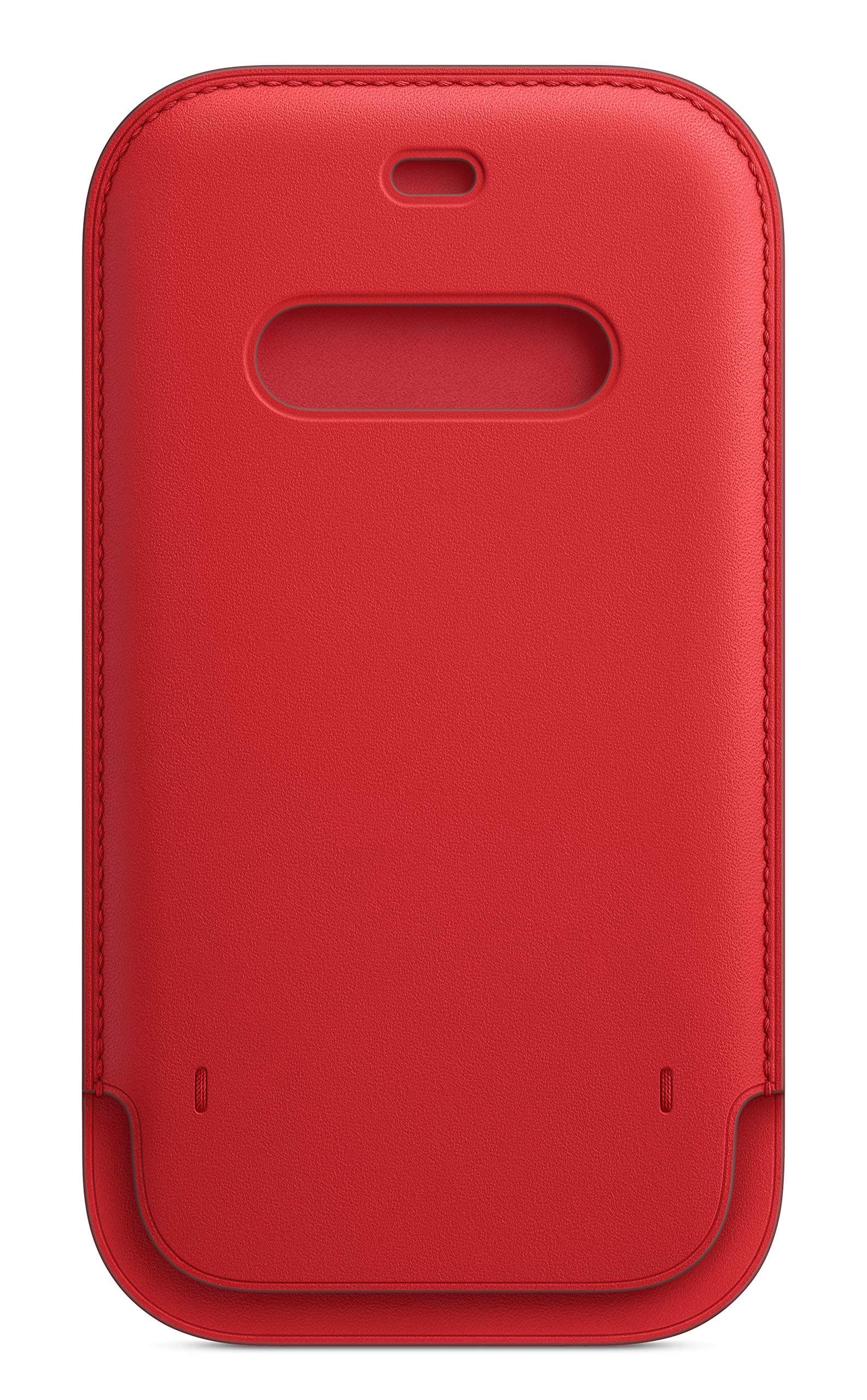 Apple - iPhone 12 and 12 Pro Leather Sleeve with MagSafe - Red - Dark Cherry