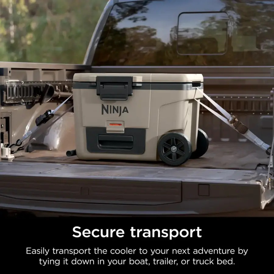 NINJA - Secure transport Easily transport the cooler to your next adventure by tying it down in your boat, trailer, or truck bed.