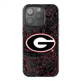 Keyscaper - NCAA - Georgia Bulldogs Paisley Bling iPhone Case - 15 - Black