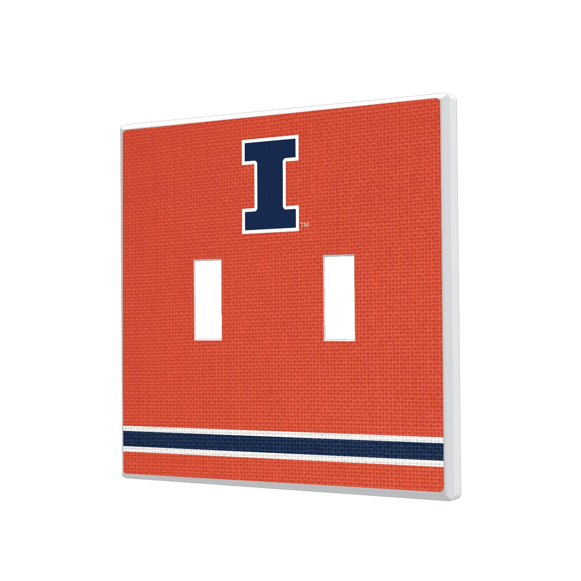 Keyscaper - Illinois Fighting Illini Stripe Design Double Toggle Light Switch Plate - Multicolor price history on PriceWatchPro