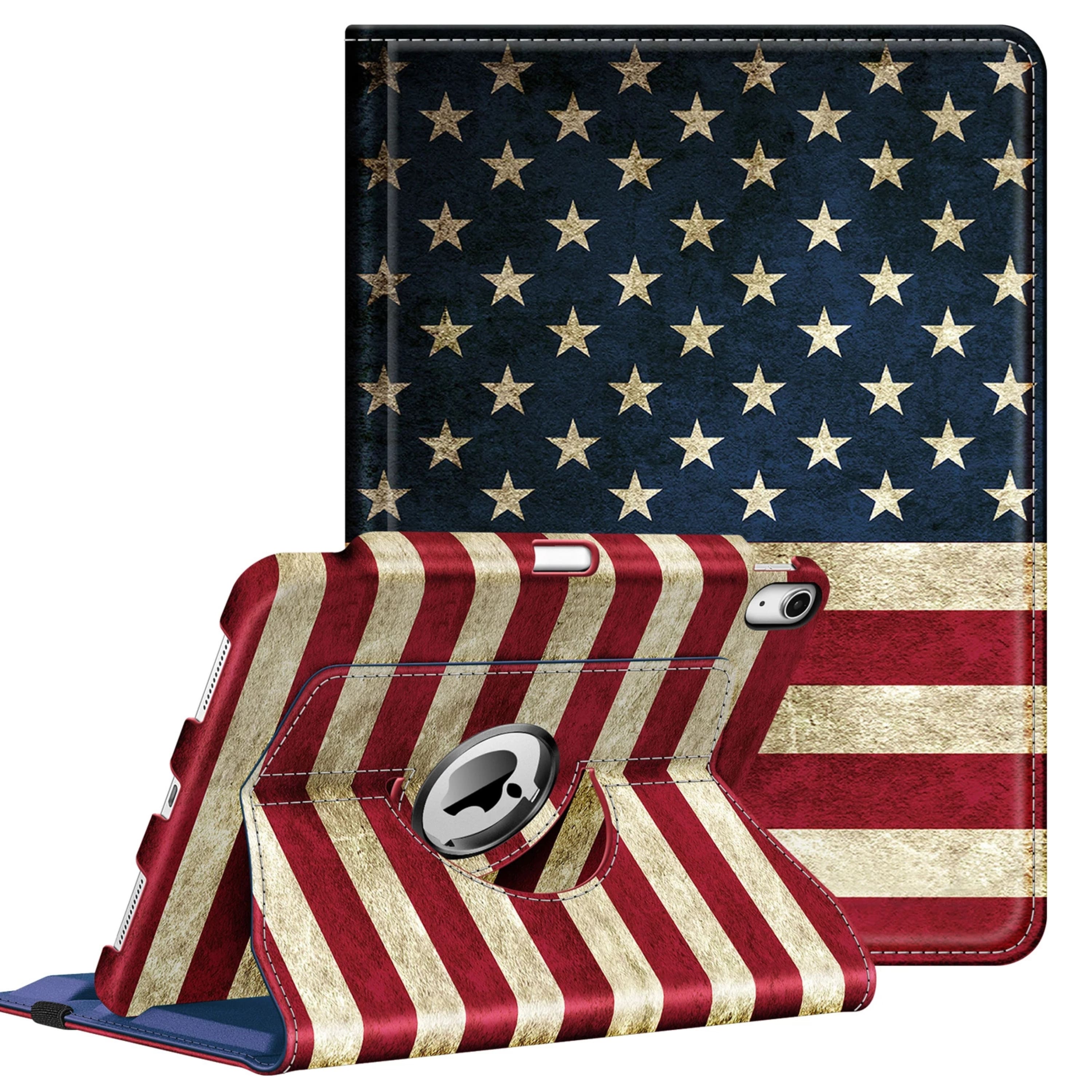 Front. Kitcheniva - Rotating Protective Case For iPad Air 11 Inch M3 2025 2024 And iPad Air 5th 4th Red Blue - Red Blue.