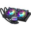Front. Cooler Master - Cooler Master MasterLiquid ML240 Illusion - 2 x Fan(s) - 47.20 CFM Maximum Airflow - 1800 rpm - 4-Pin, 3-Pin - ARGB.