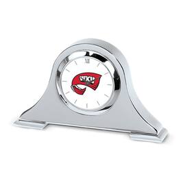 Jardine - Western Kentucky Hilltoppers Primary Team Logo Napoleon Desk Clock - Silver