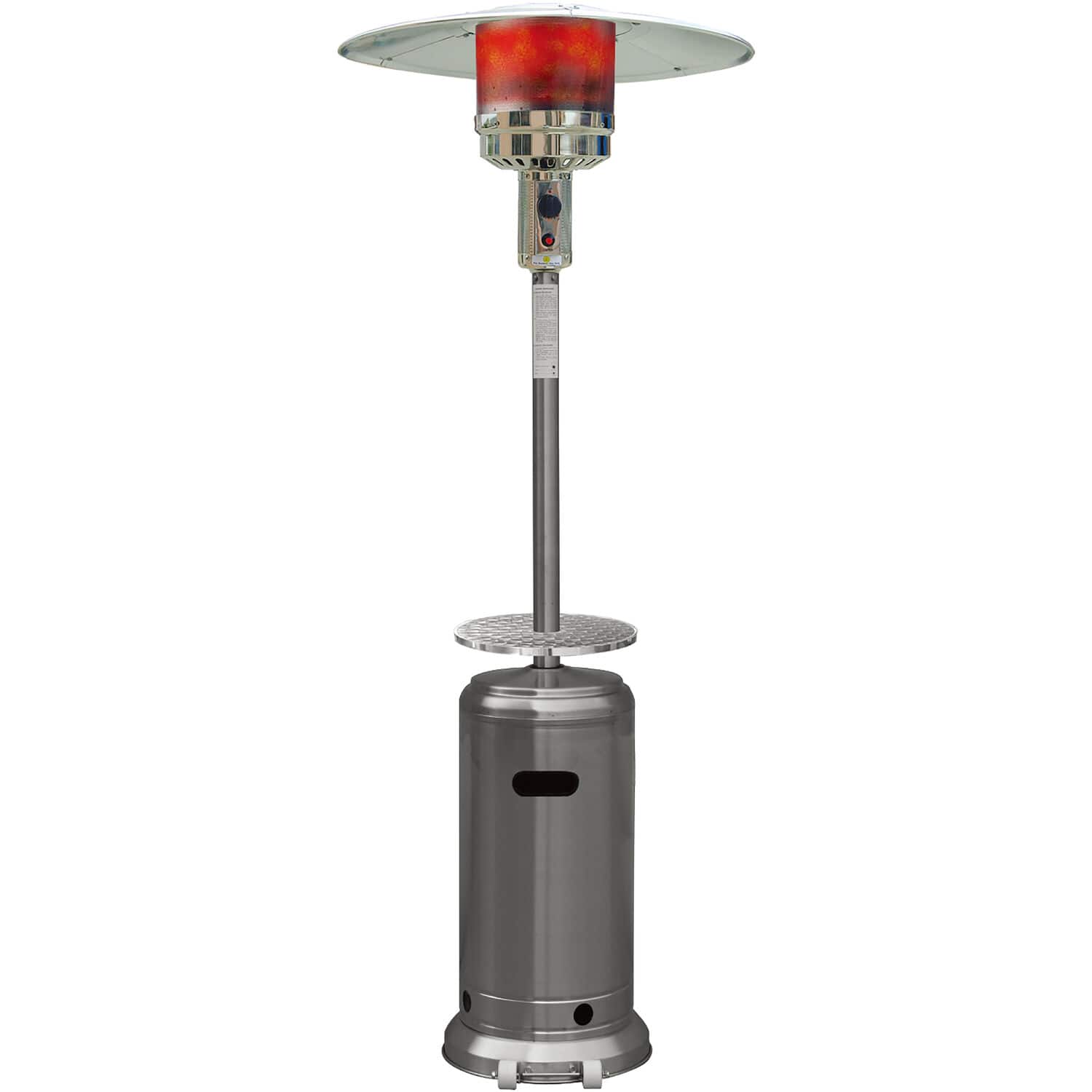 Front. Hanover - 7-Ft. 48,000 BTU Steel Umbrella Propane Patio Heater - Stainless Steel.