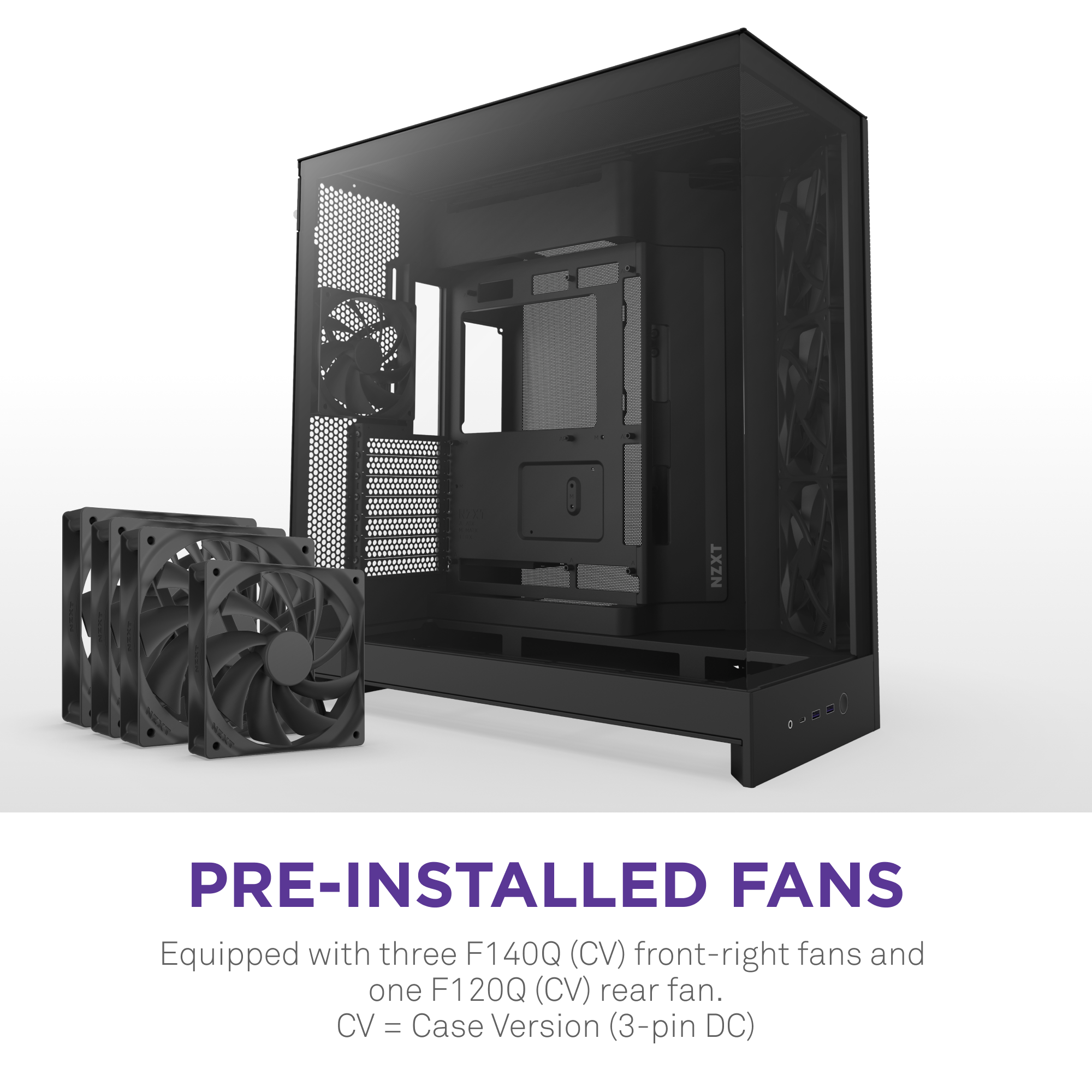 NZXT H9 Flow 2025 ATX Mid Tower Dual Chamber PC Case Black
