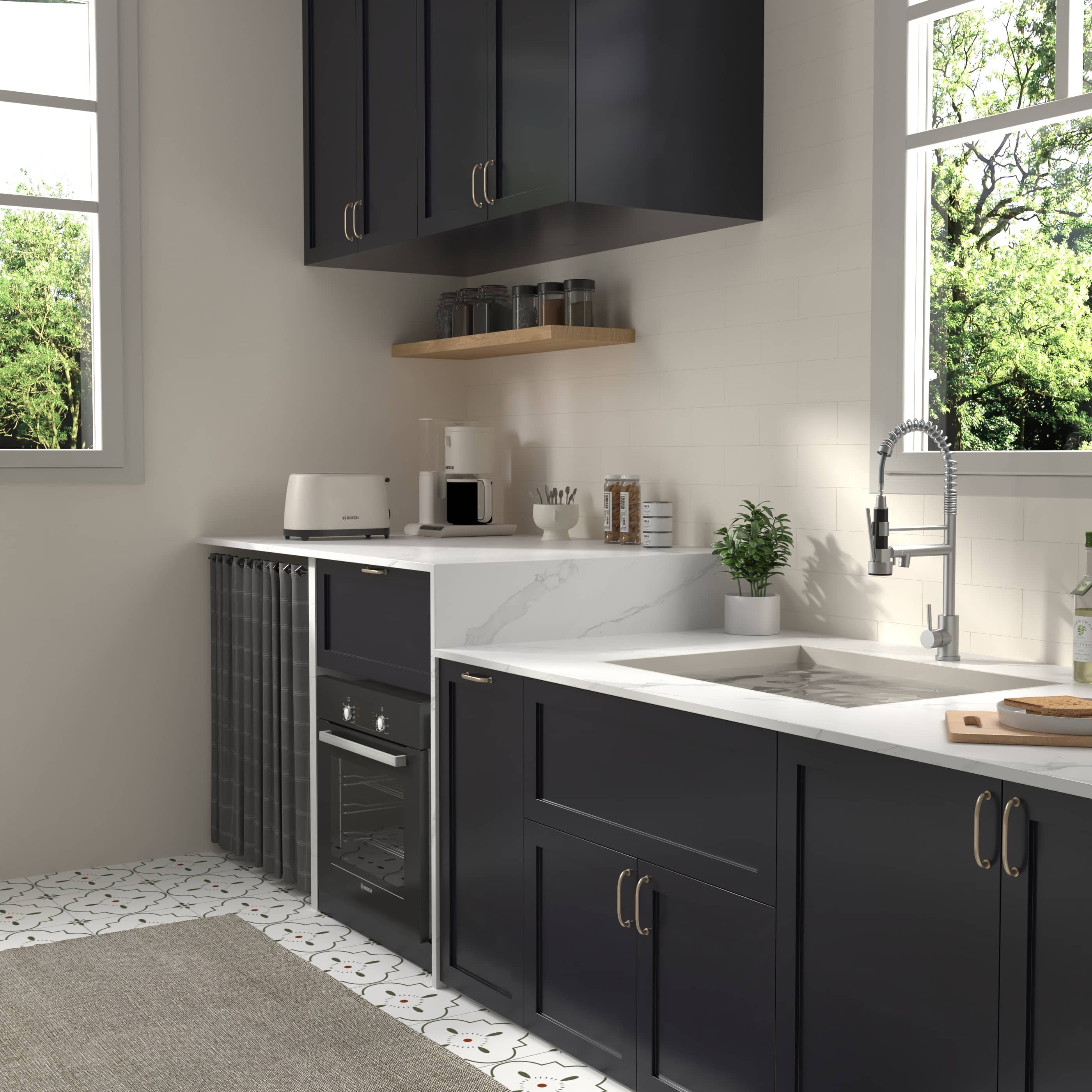 Front. Bothwa Home - Bothwa Home KF-YQ605-BN 19 - Inch Enzoh Kitchen Faucet in Brushed Nickel Finish - Brushed Gold.