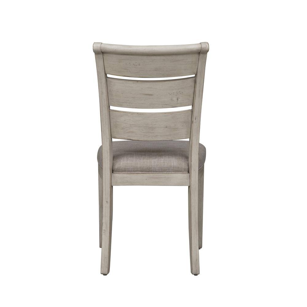 Angle. Liberty Furniture Industries - Ladder Back Upholstered Side Chair (RTA)-Set of 2 - White.